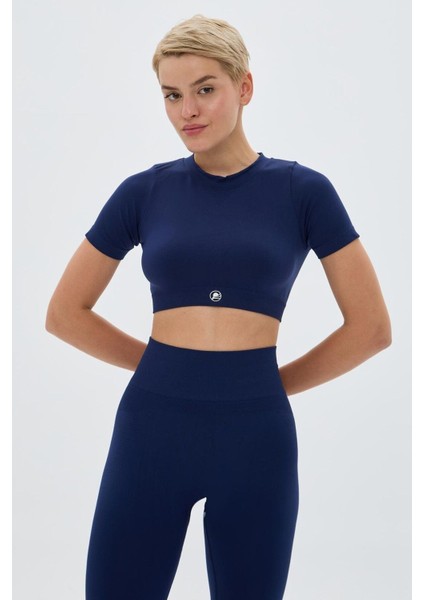 Kumo Kısa Crop Top Lacivert