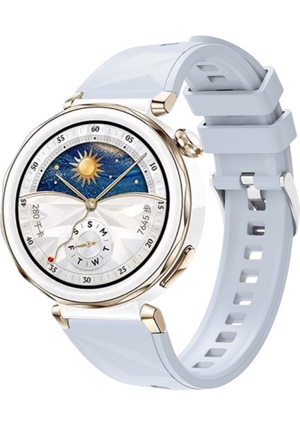 Huawei Watch Gt5 Pro 42MM Uyumlu Tlzn KRD-129 Silikon Kordon Strap Kayış-Buz Mavisi