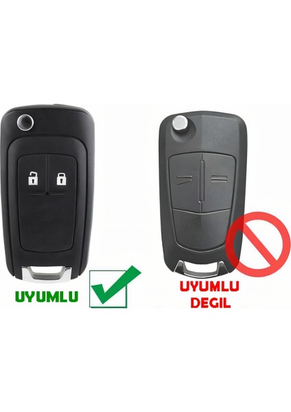 Opel Astra J Insignia Chevrolet Cruze Uyumlu Kumanda Anahtar Kılıfı Oto Anahtarlık 2 Tuşlu fırsatları