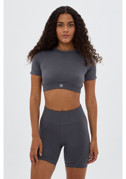 Kumo Kısa Crop Top Gri
