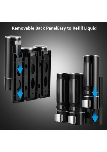 3 Adet Siyah Sıvı Sabunluk Plastik 400 ml Duş Jeli Şampuan Şişesi , Hastane, Banyo, Mutfak M-52 modelleri