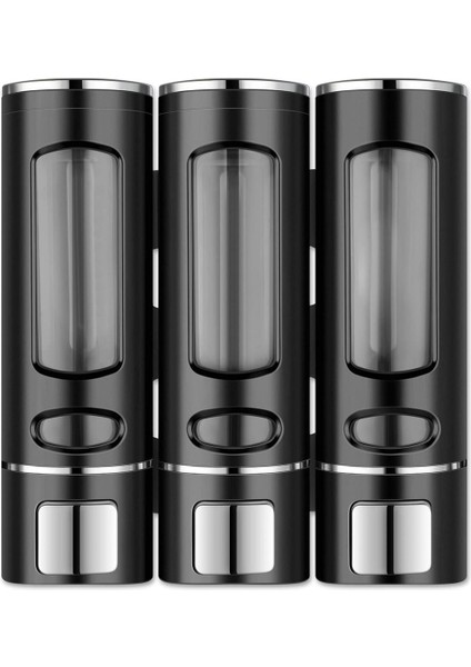 3 Adet Siyah 400 ml Duvara Monte Manuel Sabunluk Sıvı Lavabo Sabunluk El Sabunu M-52