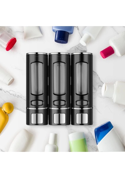 3 Adet Siyah 400 ml Duvara Monte Manuel Sabunluk Sıvı Lavabo Sabunluk El Sabunu M-52 fırsatları