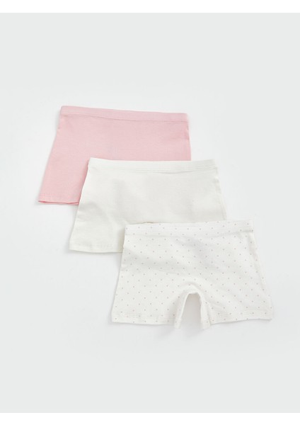 Yeni Sezon Beli Lastikli Basic Kiz Cocuk Boxer 3'lu - S5BM08Z1