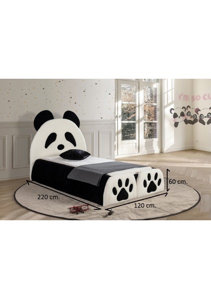 Most Panda Tek Kişilik Karyola Teddy Kumaş 90X190 Yatak Içindir (Evinize Teslim)