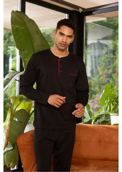 9250 Erkek Midi Yaka Pijama Takım