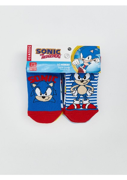 Yeni Sezon Sonic Desenli Erkek Cocuk Patik Corap 5'li - S5ET24Z4