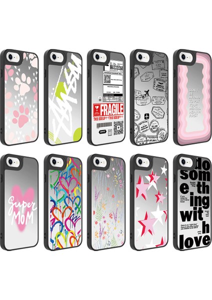 iPhone Se 2022 Uyumlu Aynalı Desenli Kamera Korumalı Parlak Tlzn Mirror Kapak-Love fiyatları