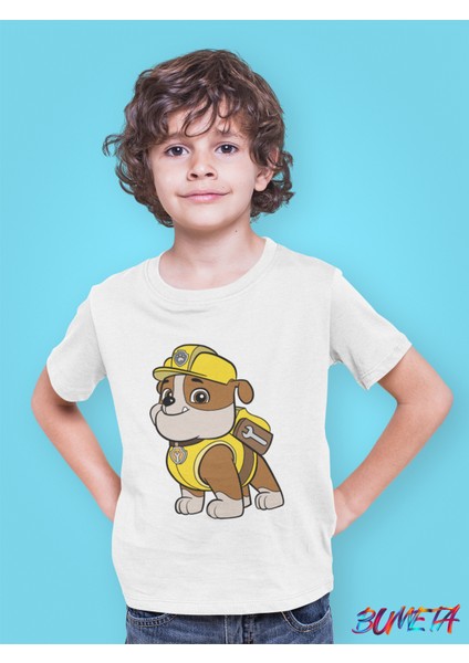 Güçlü Patiler Rubble Paw Patrol Çocuk Tişört T-Shirt