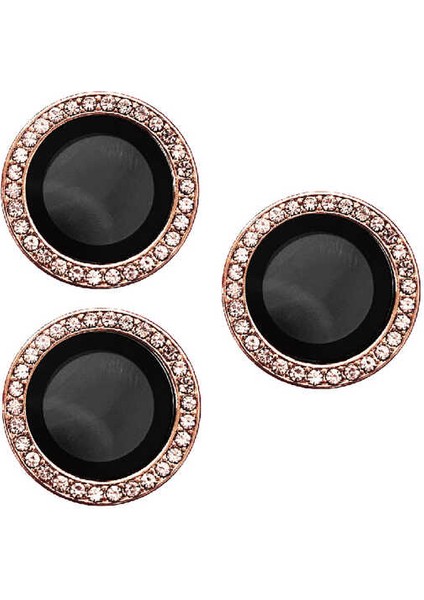 iPhone 14 Pro Max Uyumlu Tlzn Cl-06 Kamera Lens Koruyucu-Rose Gold