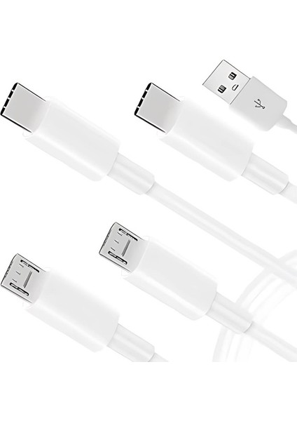 4 In 1 Şarj Kablosu 2x Type-C 2x Micro USB Çoklayıcı 1 Metre fırsatları
