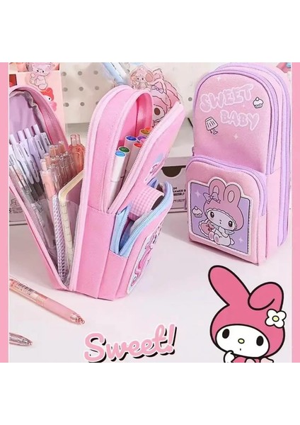 Sanrio Kuromi My Melody Baskılı Kalem Çantası modelleri