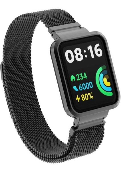 Xiaomi Redmi Watch 2 Lite Uyumlu Krd-58 Metal Kordon Tlzn - Siyah