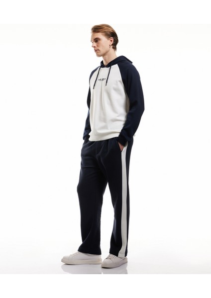 Yeni Sezon Uzun Kollu Renk Kontrastlı Baskılı Kapşonlu Sweatshirt fiyatları