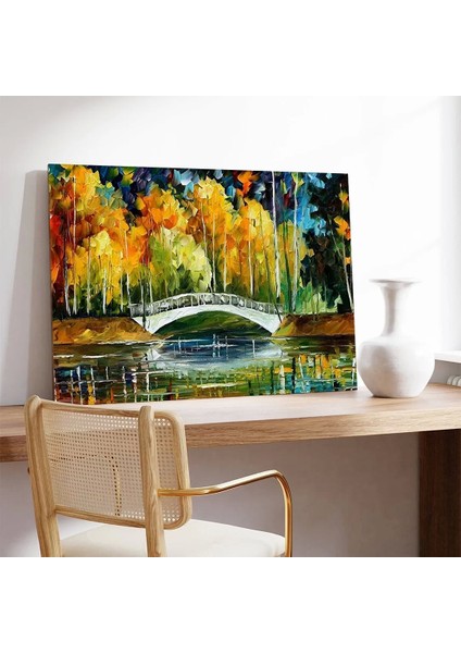 Renkli Orman Yansıması Kanvas Tablo modelleri
