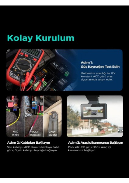 Park Modu Kablosu USB Type-C Akü Sigorta Bağlantı Kablosu Araç Içi Kamera Kiti Tüm Kameralara Uyumlu fırsatları