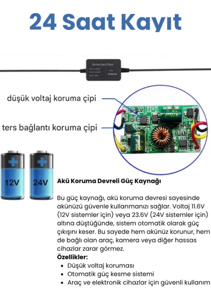 Park Modu Kablosu USB Type-C Akü Sigorta Bağlantı Kablosu Araç Içi Kamera Kiti Tüm Kameralara Uyumlu indirimleri