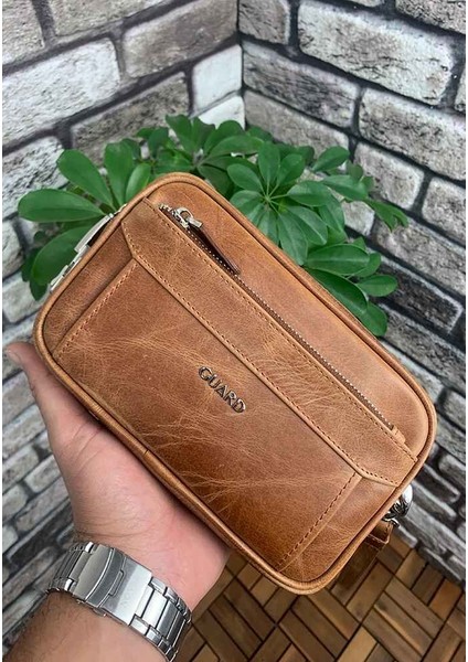 Hakiki Deri Şifreli Antik Taba Erkek El Çantası (T1592)