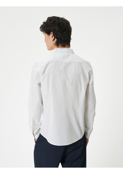 Yeni Sezon Slim Fit Gömlek Yarım Italyan Yaka Düğmeli Pamuklu fırsatları