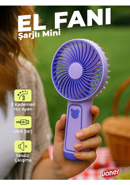 Şarjlı El Fanı ve Masa Fanı Taşınabilir Şarj Edilebilir Mini Fan Şarjlı El Fanı