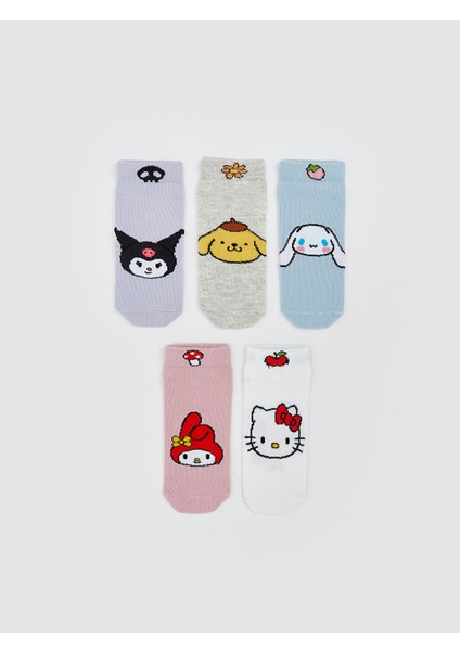 Yeni Sezon Hello Kitty Desenli Kiz Cocuk Patik Corap 5'li - S5J365Z4