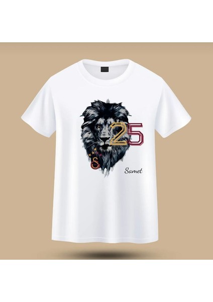 5 Yıldız 25 Şampiyonluk Gs Ultraaslan Baskılı Isimli Unisex T-Shirt