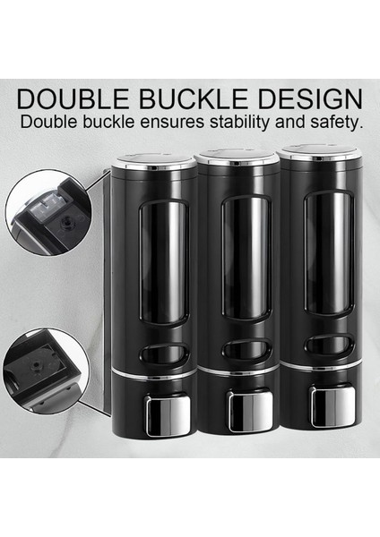 3 Adet Siyah 400 ml El Dezenfektanı Sabunluk Manuel Şampuan Sıvı Tutucu Banyo Mutfak Lavabo M-52 fiyatları