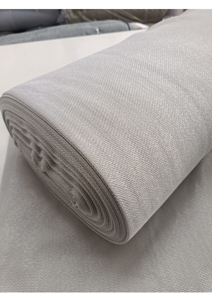 Modern Dökümlü Düz Tül Perde -Bej-Pileli Dikim -BJ585