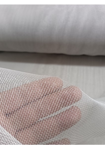 Modern Dökümlü Düz Tül Perde -Bej-Pileli Dikim -BJ585 fırsatları