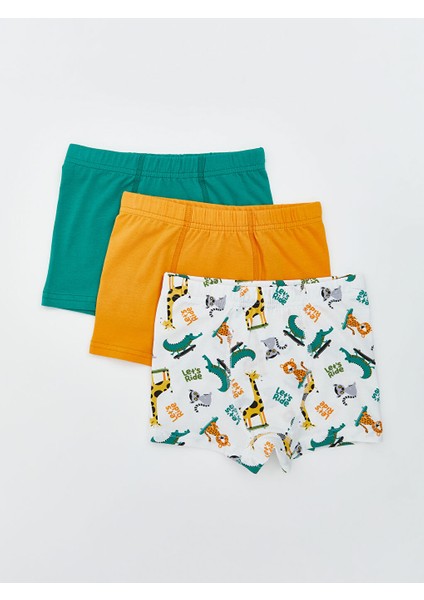 Yeni Sezon Beli Lastikli Erkek Cocuk Boxer 3'lu - S5DU40Z1