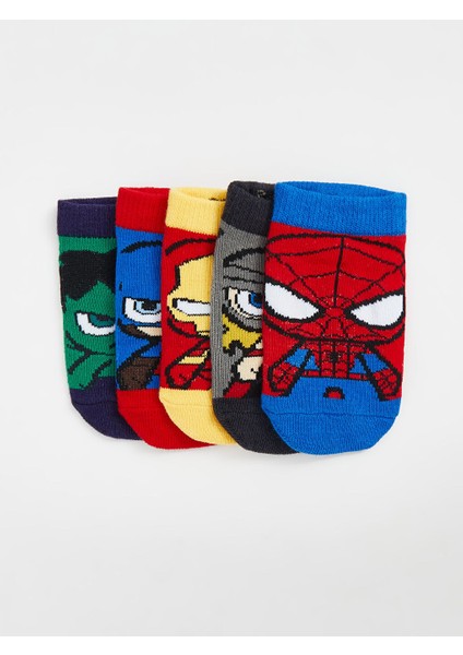 Yeni Sezon Spider-Man Desenli Erkek Cocuk Patik Corap 5'li - S59987Z4