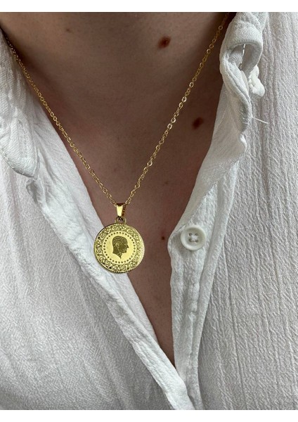 Gold Mustafa Kemal Atatürk Erkek Paslanmaz Çelik Kadın Kolye Unısex Kararmaz Renk Atmaz fiyatları