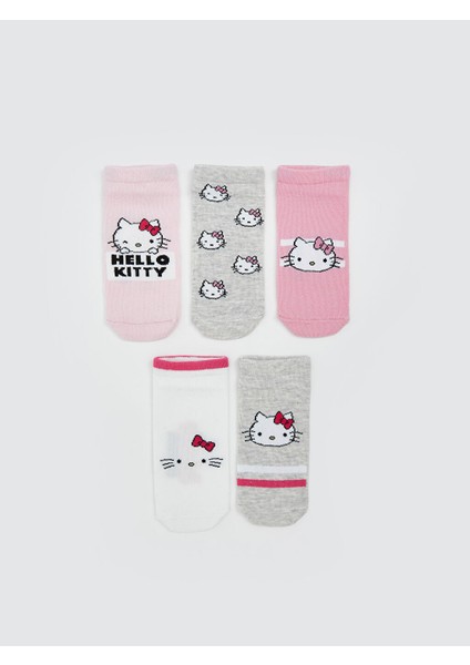 Yeni Sezon Hello Kitty Desenli Kiz Cocuk Patik Corap 5'li - S5LM75Z4