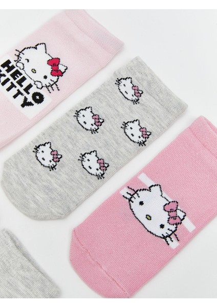 Yeni Sezon Hello Kitty Desenli Kiz Cocuk Patik Corap 5'li - S5LM75Z4