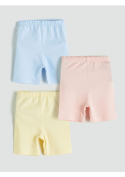 Yeni Sezon Beli Lastikli Basic Kiz Bebek Kisa Tayt 3' - S5OV36Z1