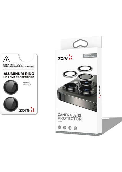 Apple iPhone 16 Plus Tlzn Cl-12 Premium Safir Parmak Izi Bırakmayan Anti-Reflective Kamera Lens Koru