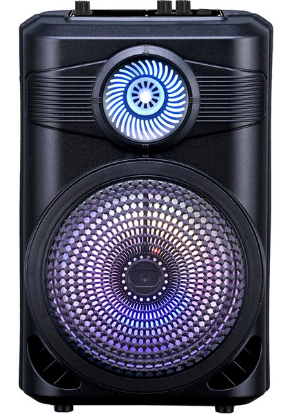 Tlzn GD-904 Dijital LED Göstergeli Fm Radyolu Mikrofonlu Rgb Tws 8 Inç Stereo Bass Kablosuz Karaoke