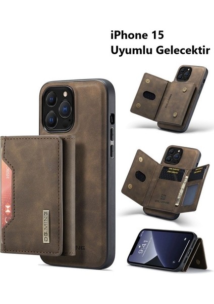 Iphone 15 Dg Mıng 2 Parça Ayrılabilir Güçlü Manyetik Cüzdanlı Kılıf