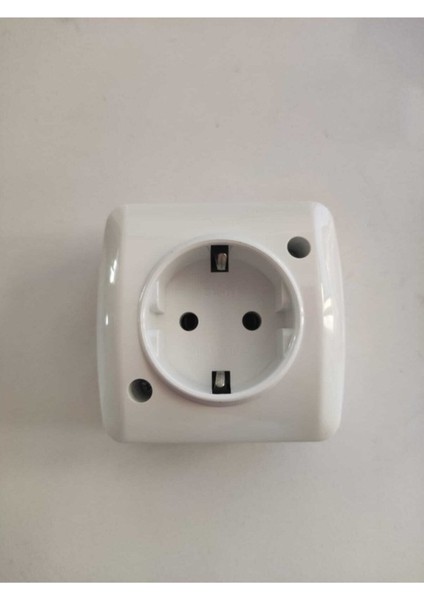 Alsu Sıva Üstü Beyaz Topraklı Priz Elbi