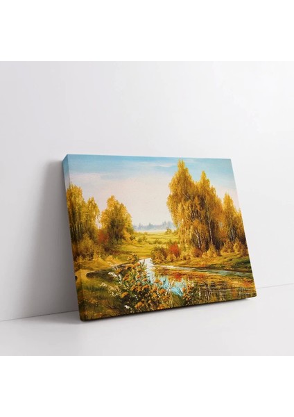 Sonbahar Nehri ve Orman Kanvas Tablo fiyatları