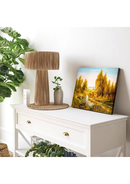 Sonbahar Nehri ve Orman Kanvas Tablo modelleri