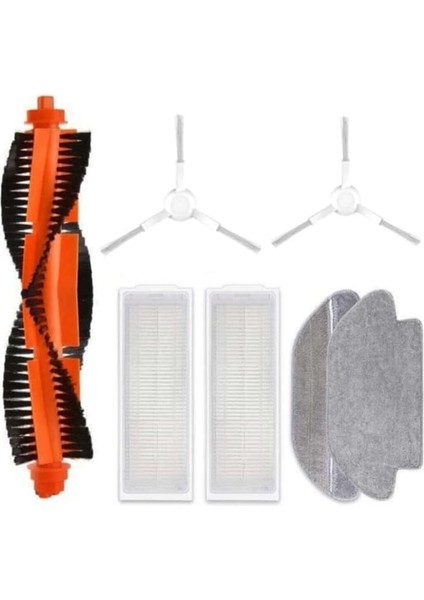 7 Parça Vacuum Mop Pro İle Uyumlu Beyaz Yan Fırçalı Ultra Set, Xiaomi Vacuum Mop P Stytj02ym Viomi V2 Viomi V2 Pro Viomi V3 Viomi Se İle Uyumlu Beyaz Yan Fırçalı Ultra Set