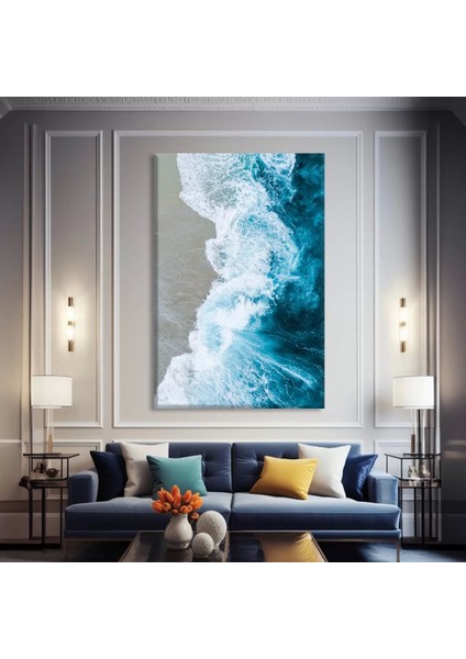 Köpüklü Mavi Kanvas Tablo