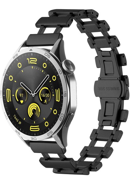 Galaxy Watch 46MM Uyumlu Tlzn - Krd-96 22MM Metal Kordon-Siyah