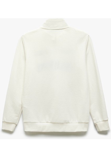 Yeni Sezon Yarım Fermuarlı Işlemeli Uzun Kollu Sweatshirt