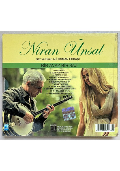Niran Ünsal Bir Avaz Bir Saz CD (Orjnal Dönem Baskı Cd)