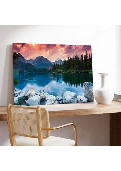 Alpenglow Gölü Kanvas Tablo modelleri