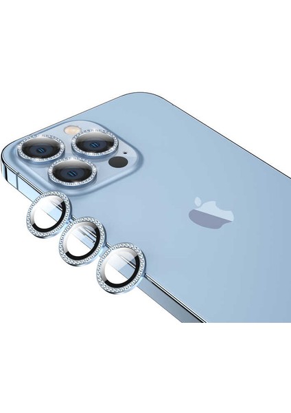 iPhone 13 Pro Uyumlu Tlzn Cl-06 Kamera Lens Koruyucu-Mavi