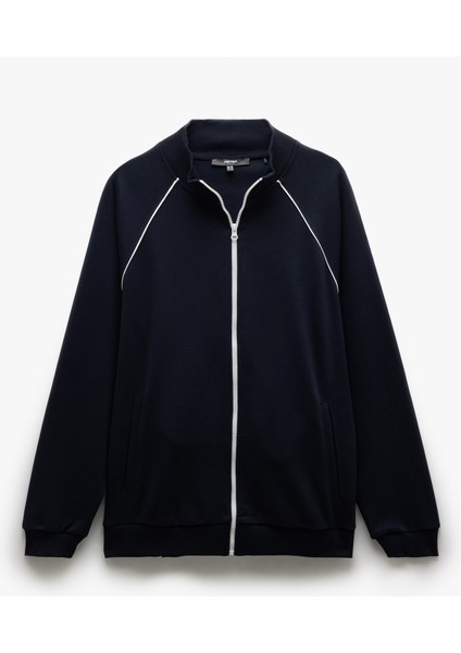 Yeni Sezon Uzun Kollu Pamuk Karışımlı Cep Detaylı Biyeli Fermuarlı Sweatshirt modelleri