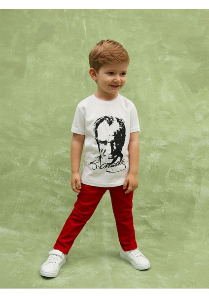 Yeni Sezon Bisiklet Yaka Ataturk Baskili Erkek Bebek Tisort - S4DL66Z1 modelleri